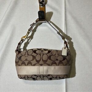 Coach Brown Signature Shoulder Bag with Legacy Lining